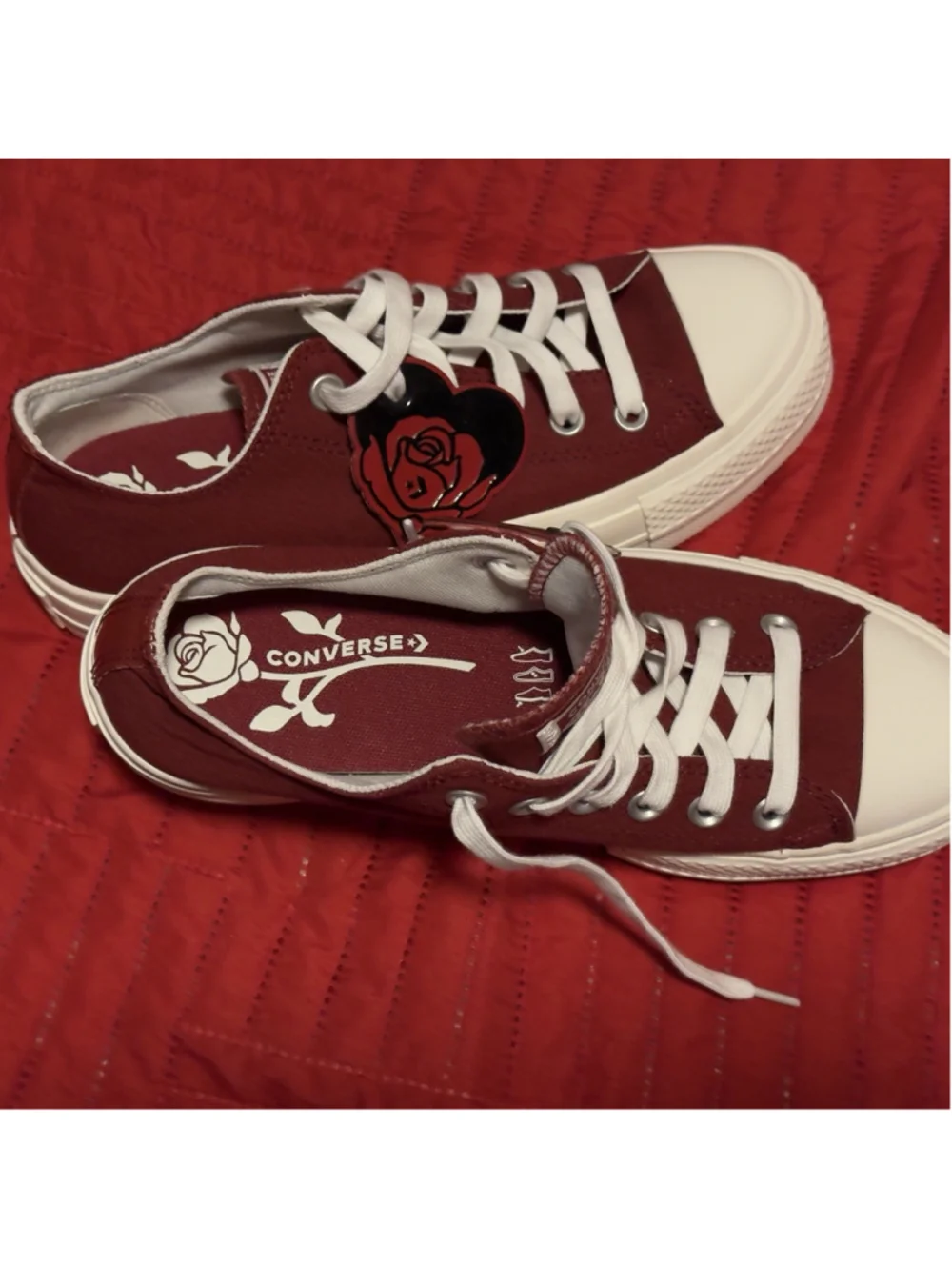 Converse A13653C All Star Valentines Day Womens Sneakers In Dark Red US 8
